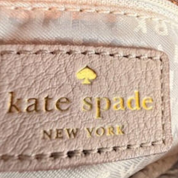 Kate Spade Atwood Pebbled Leather Dome Satchel Crossbody Taupe Gray Tassel Bag - Picture 8 of 15